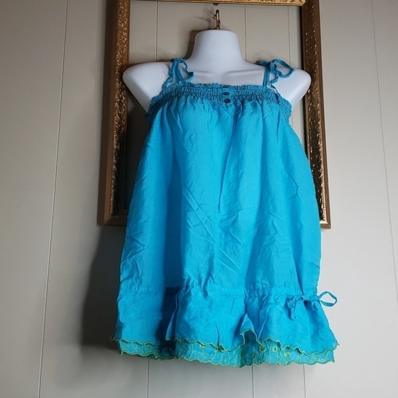 𝅺DA-NANG Blue Embroidered Top - Picture 1 of 8
